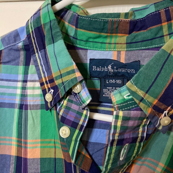Ralph Lauren button down plaid boys shirt - Picture 2 of 2